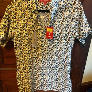 Daniel Cremieux Men's Casual Shirt - Blue and Orange Print